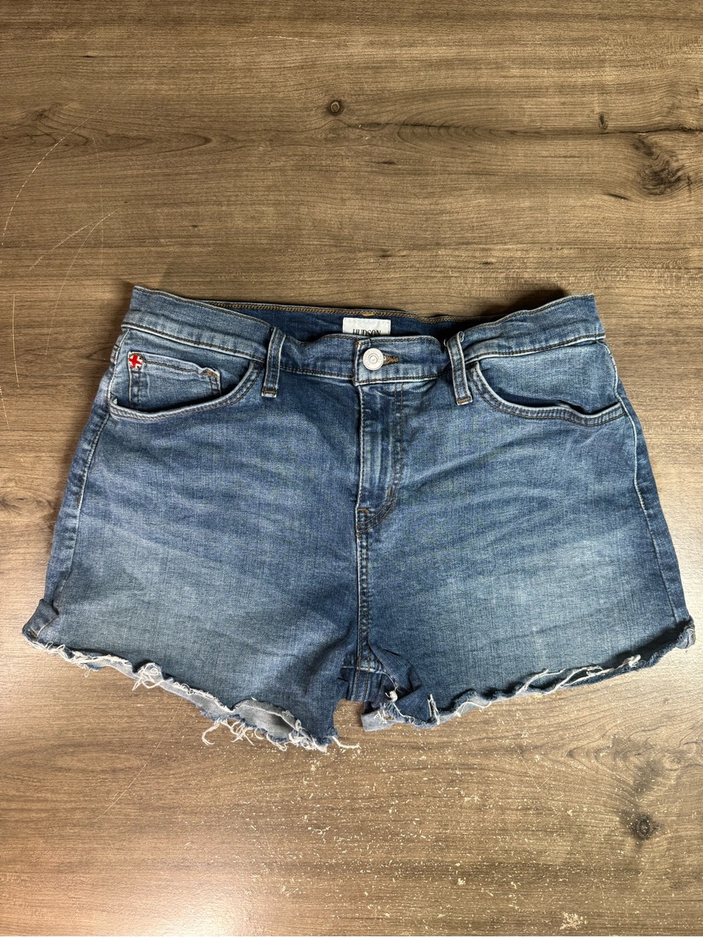 Hudson Jeans Womens Denim Shorts Blue Raw Hem Cutoff Gracie Tasmin Distressed